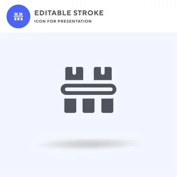 Conveyor icon vector, filled flat sign, solid pictogram isolated on white, logo Illustrazione stock