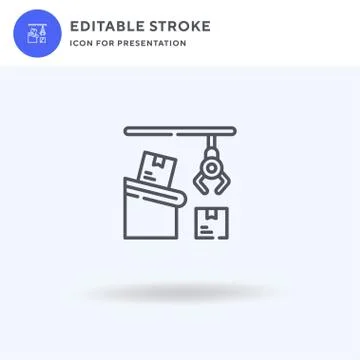 Conveyor icon vector, filled flat sign, solid pictogram isolated on white, logo イラスト素材