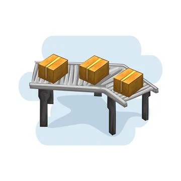 Conveyor Illustration 库存插图