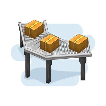 Conveyor Illustration 库存插图