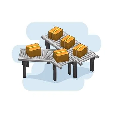 Conveyor Illustration 库存插图