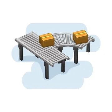 Conveyor Illustration 库存插图