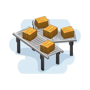 Conveyor Illustration 库存插图