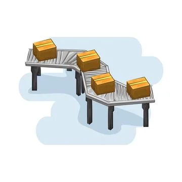 Conveyor Illustration 库存插图