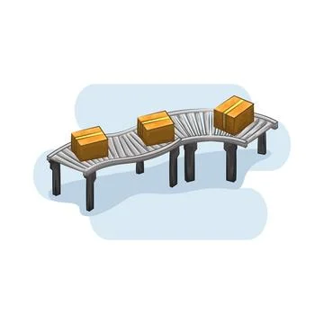 Conveyor Illustration 库存插图