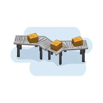 Conveyor Illustration 库存插图