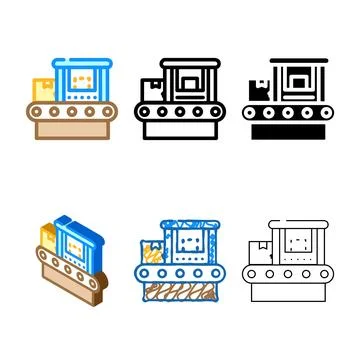Conveyor line color icon vector forms Stock Illustration