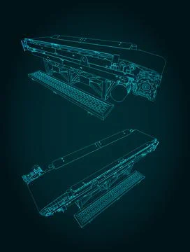 Conveyor line drawings Stock Illustration