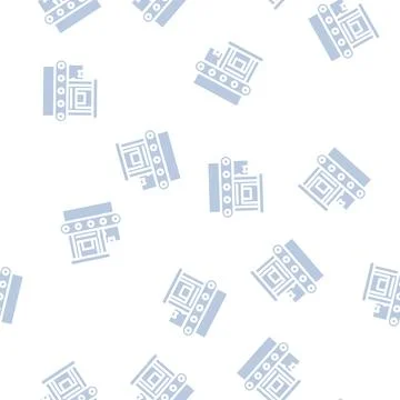 Conveyor line glyph vector seamless pattern Stock Illustration
