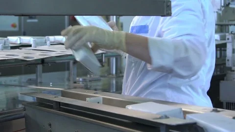 Conveyor line of ice cream Stock Footage 80251290