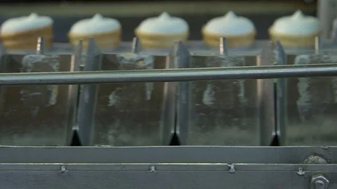 Conveyor line of ice cream Stock Footage 80251378