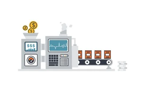 Conveyor line Stock Illustration