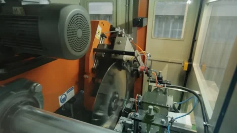 Conveyor line at paper mill. Modern production of napkins Stock Footage 308717812