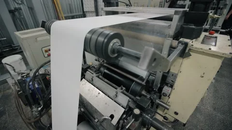 Conveyor line at paper mill. Modern production of napkins Stock Footage 308718017