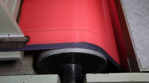 Conveyor line for the production of polyester. Automated Nonwovens Production Vidéo 118914296