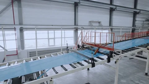 Conveyor line for the production of polymer sheets Video stock 209152453