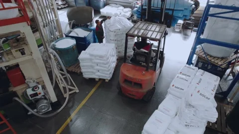 Conveyor line for the production of polymer sheets 스톡 동영상 209152635