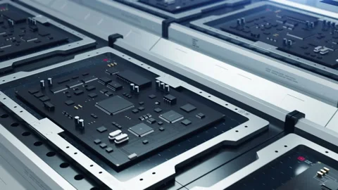 Conveyor line in the production of system chips and chips. Stock Footage 226443882