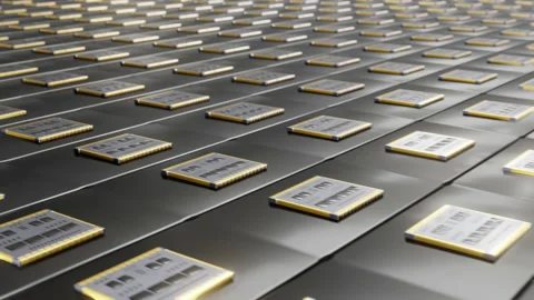 A conveyor with a lot of chips. Stock Footage 171588413