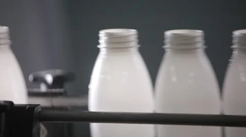 Conveyor manufacturing bottles Stock Footage 49159810