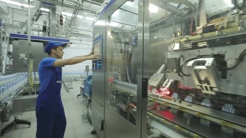 Conveyor With Milk Pack Stock-Footage 75409373