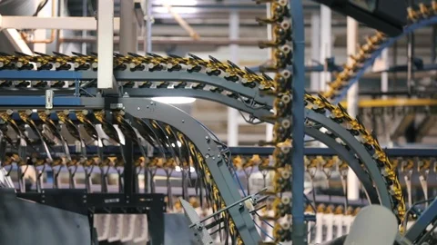 Conveyor with numerous freshly printed papers stops. Stock Footage 112212627