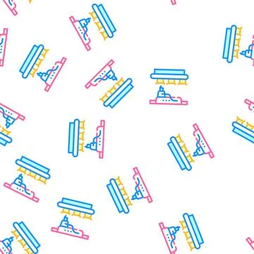 Conveyor for packaging vaccine vector seamless pattern Stock Illustration
