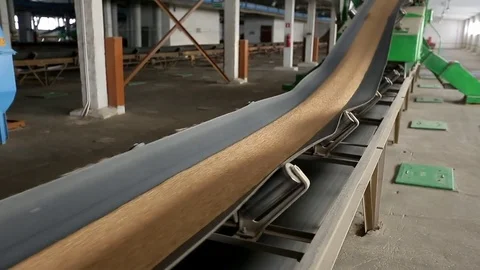 Conveyor panorama train bringing wheat Stock Footage 75442830