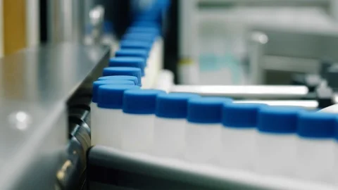 Conveyor with plastic containers Stock Footage 101013551