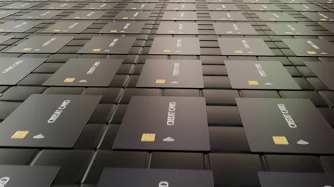 Conveyor with plastic credit cards. Stock Footage 219865804