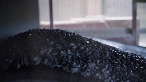 Conveyor processing of ore. Stock footage. Process of cleaning minerals on 스톡 동영상 130066422