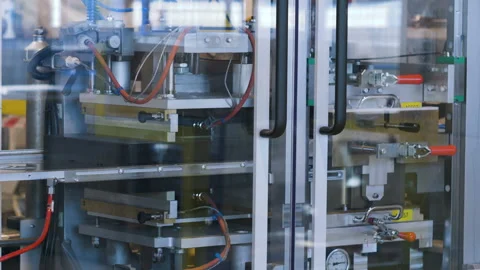 The conveyor in the production, the work of packaging technology Stock Footage 97876746