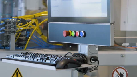 The conveyor in the production, the work of packaging technology Stock Footage 97881535