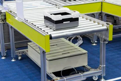 Conveyor Roller with pallet Stock Photos