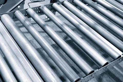 Conveyor Roller, warehouse system, warehouse logistics concept Stock Photos