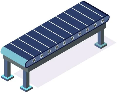 Conveyor rollers for process line. Equipment for work in enterprise. Continuous Illustrazione stock