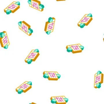 Conveyor settings isometric icon seamless pattern sign 스톡 일러스트