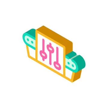 Conveyor settings isometric icon vector illustration sign Stock Illustration
