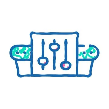Conveyor settings sign icon doodle illustration Illustrazione stock