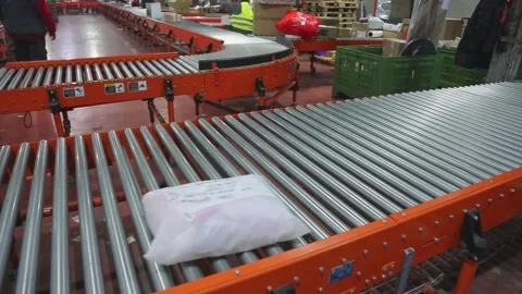 Conveyor Shipping Parcels Video stock 229120336