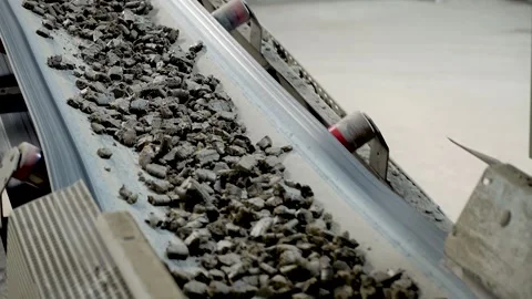 Conveyor for the supply of clay for the production of bricks Stock Footage 192557720