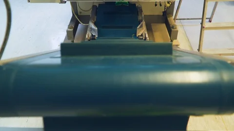 Conveyor system in factory, close up macro shot, 4K. Stock Footage 129872075