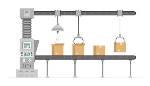 Conveyor system Stock Illustration