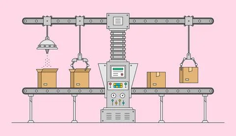 Conveyor system Stock Illustration