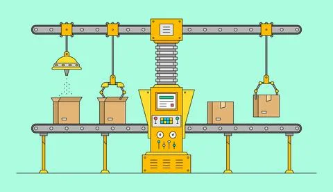 Conveyor system Stock Illustration