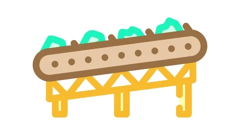 Conveyor system mining color icon animation Stock Footage 327267656