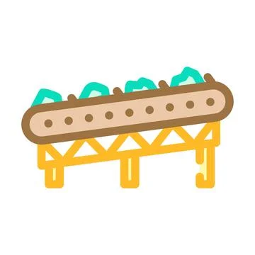 Conveyor system mining color icon vector illustration Stock Illustration