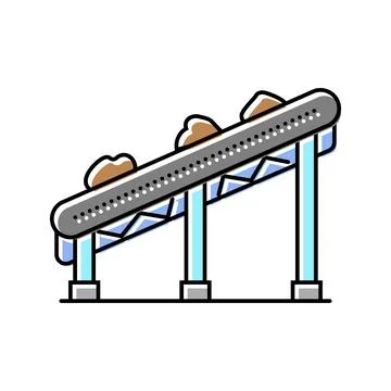 Conveyor system mining color icon vector illustration 스톡 일러스트