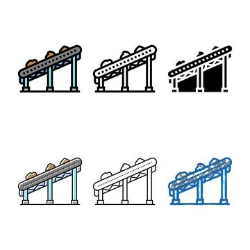 Conveyor system mining color icon vector styles Stock Illustration