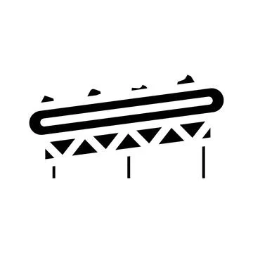 Conveyor system mining glyph icon vector illustration Stock Illustration